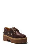 Timberland Stone Street Platform Boat Shoe In Burgundy Full Grain