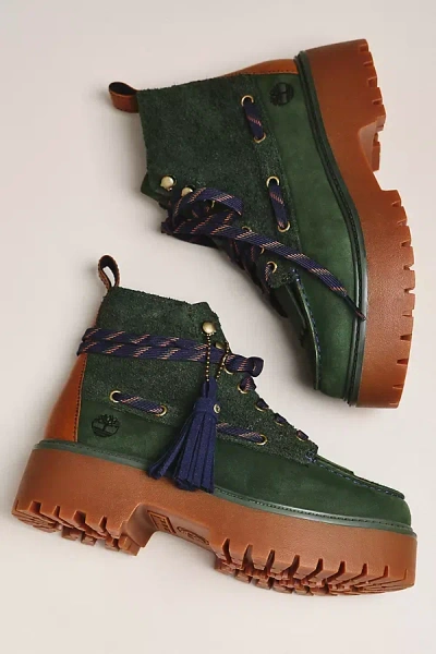 Timberland Stone Street Platform Boots In Green