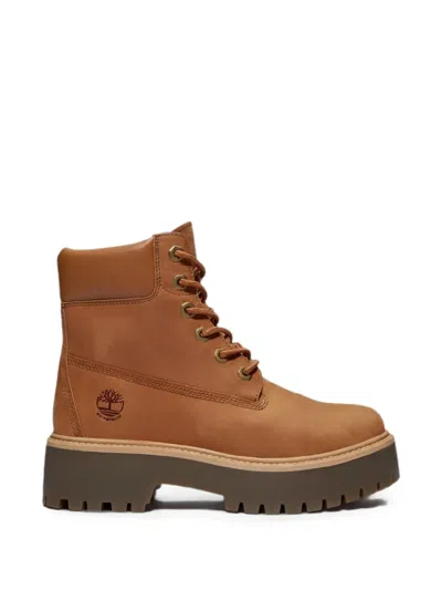 Timberland Stone Street Platform Boots In Brown