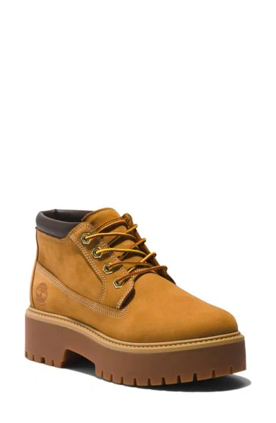 Timberland Stone Street Platform Waterproof Chukka Boot In Wheat