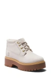 Timberland Stone Street Platform Waterproof Chukka Boot In White Nubuck