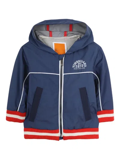 Timberland Babies' Stripe-detail Hooded Coat In Blue