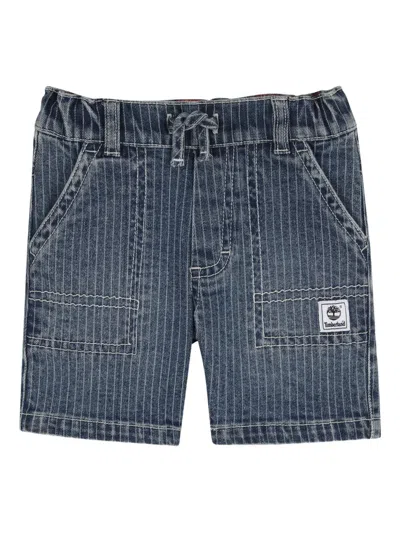 Timberland Babies' Striped Drawstring Shorts In Blue