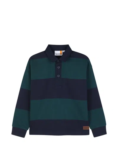 Timberland Kids' Striped Long-sleeve Polo Shirt In Multi