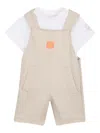Timberland Striped-pattern Dungaree Set In Neutral