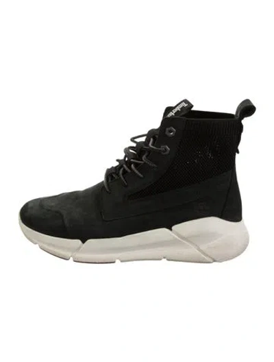 Pre-owned Timberland Suede Athletic Sneakers In Black
