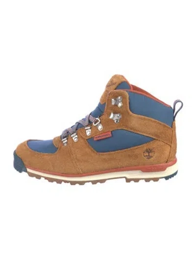 Pre-owned Timberland Suede Athletic Sneakers In Blue/brown/orange
