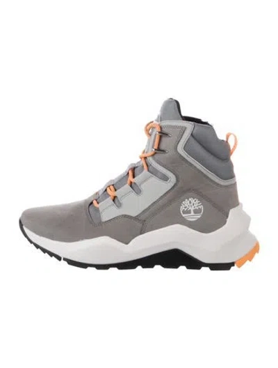 Pre-owned Timberland Suede Athletic Sneakers In Silver