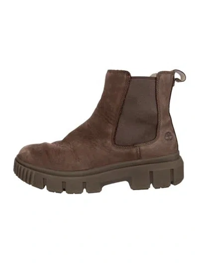 Pre-owned Timberland Suede Chelsea Boots In Brown