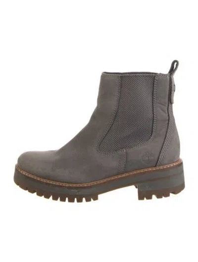 Pre-owned Timberland Suede Chelsea Boots In Gray