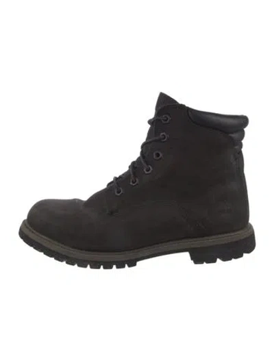 Pre-owned Timberland Suede Combat Boots In Black