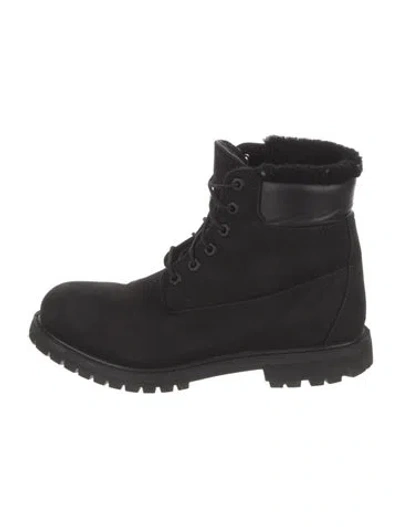 Pre-owned Timberland Suede Combat Boots In Black