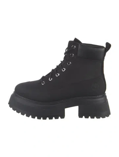 Pre-owned Timberland Suede Combat Boots In Black