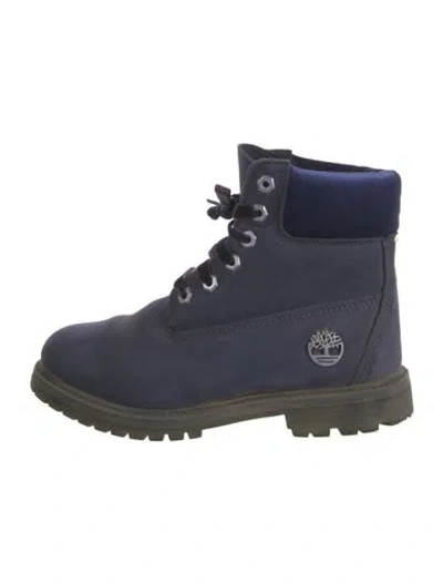 Pre-owned Timberland Suede Combat Boots In Blue