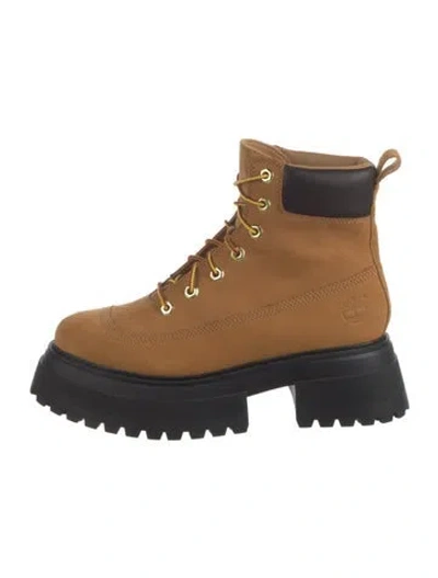 Pre-owned Timberland Suede Combat Boots In Neutral