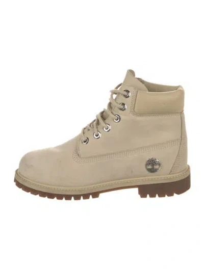 Pre-owned Timberland Suede Combat Boots In Neutral