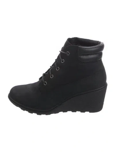 Pre-owned Timberland Suede Lace-up Boots In Black