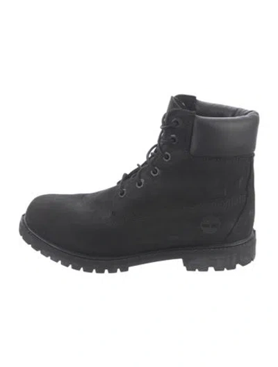 Pre-owned Timberland Suede Lace-up Boots In Black