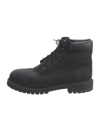 Pre-owned Timberland Suede Lace-up Boots In Black