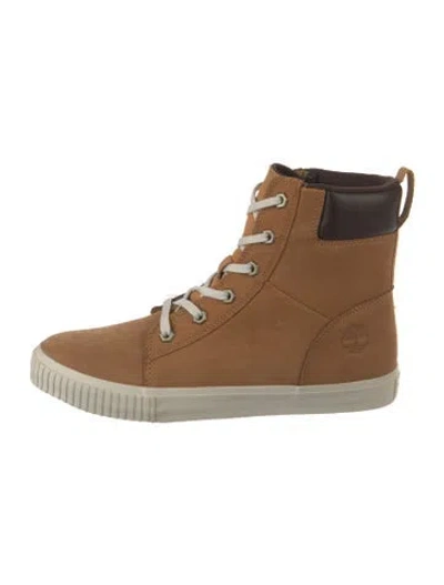 Pre-owned Timberland Suede Lace-up Boots In Brown