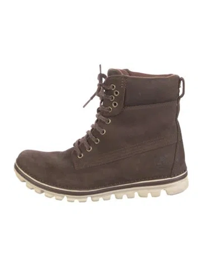 Pre-owned Timberland Suede Lace-up Boots In Brown
