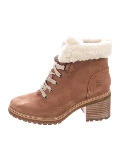Pre-owned Timberland Suede Lace-up Boots In Brown