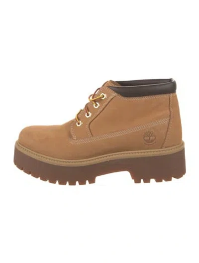 Pre-owned Timberland Suede Lace-up Boots In Neutrals