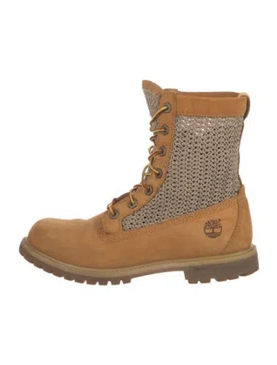 Pre-owned Timberland Suede Lace-up Boots In Neutrals