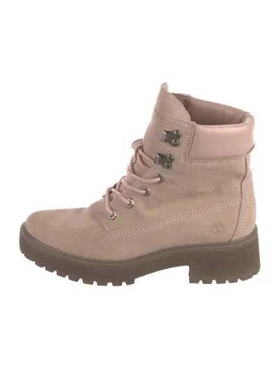 Pre-owned Timberland Suede Lace-up Boots In Neutrals