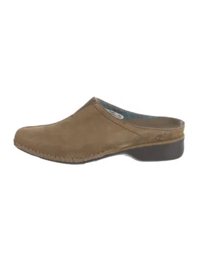 Pre-owned Timberland Suede Mules In Neutral