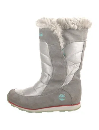 Pre-owned Timberland Suede Snow Boots In Silver