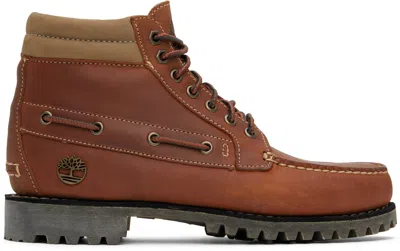 Timberland Tan Authentic Mid Lace-up Boots In Ejd Orange Full Grai