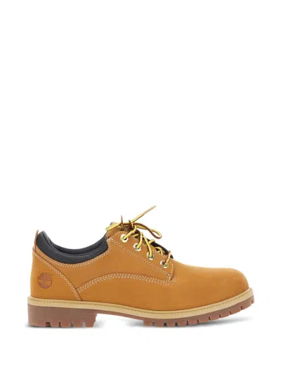 Timberland Tan Calf Leather Flat Shoes In Brown