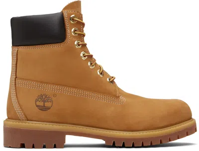 Timberland Rugged Tan Leather Boots With Padded Collar In Neutral