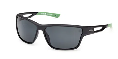 Timberland Tb00001 Polarized 02d Occhiali Da Sole Neri Per Uomo In Black
