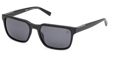 Timberland Tb00008 Polarized 02d Men's Sunglasses Black Size 56