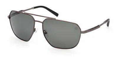 Timberland Tb00009 Polarized 07r Men's Sunglasses Silver Size 63 In Green