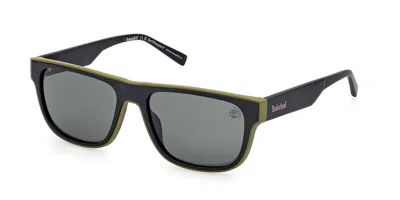 Timberland Tb00025 Polarized 02r Men's Sunglasses Black Size 56