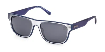 Timberland Tb00025 Polarized 26d Men's Sunglasses Clear Size 56 In Clear On Blue
