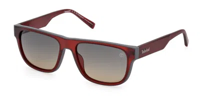 Timberland Tb00025 Polarized 67r Men's Sunglasses Red Size 56 In Opaque Dark Red On Grey