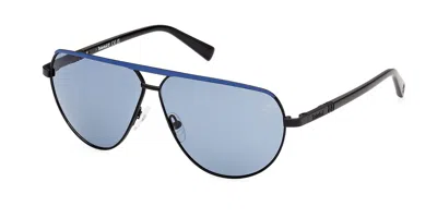 Timberland Tb00028 Polarized 02d Men's Sunglasses Black Size 61 In Blue