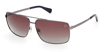 Timberland Tb00030 Polarized 06h Men's Sunglasses Silver Size 66 In Brown