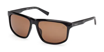 Timberland Tb00036-h Polarized 01h Occhiali Da Sole Neri Per Uomo In Black