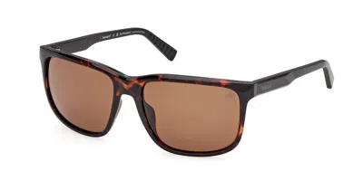 Timberland Tb00037 Polarized 52h Men's Sunglasses Tortoiseshell Size 59 In Dark Tortoise