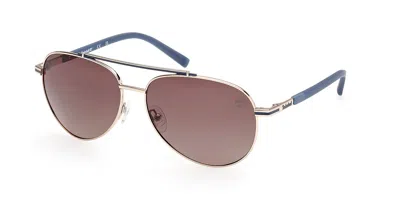 Timberland Tb00039 Polarized 32h Men's Sunglasses Gold Size 60 In Brown