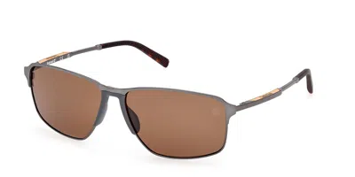 Timberland Tb00040 Polarized 09h Men's Sunglasses Gunmetal Size 62 In Brown