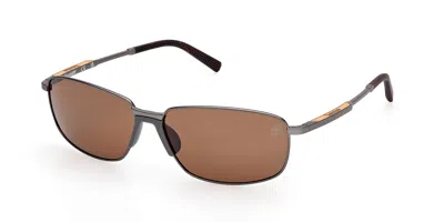 Timberland Tb00041 Polarized 09h Men's Sunglasses Gunmetal Size 61 In Brown