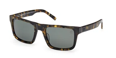 Timberland Tb00042 Polarized 55r Men's Sunglasses Tortoiseshell Size 55 In Yellow Tortoise