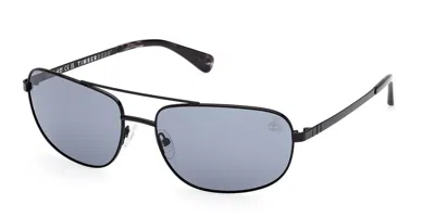 Timberland Tb00045 Polarized 01d Men's Sunglasses Black Size 66 In Blue