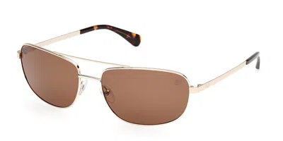 Timberland Tb00045 Polarized 32h Men's Sunglasses Gold Size 66 In Brown